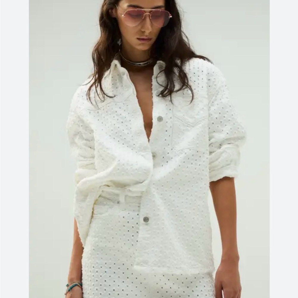 NWOT Favorite Daughter Textured White Jacket